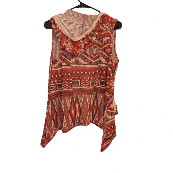 Hooded vest with aztec design - Picture 2 of 3